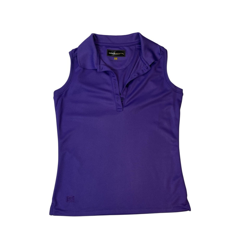 Loudmouth Women’s Purple Sleeveless Golf Polo Shirt Medium Athletic
